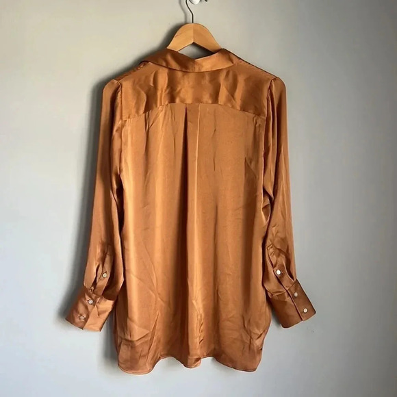 hatch maternity satin button down long sleeve shirt - Picture 3 of 13